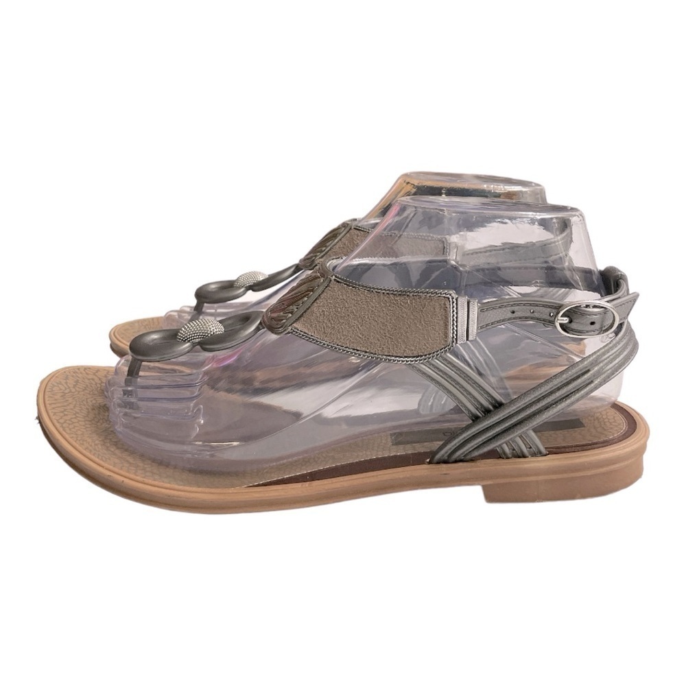 Grendha Sandals Womens sz  EUR 38 |  9 US Metallic Pewter Bronze Thong Shoes